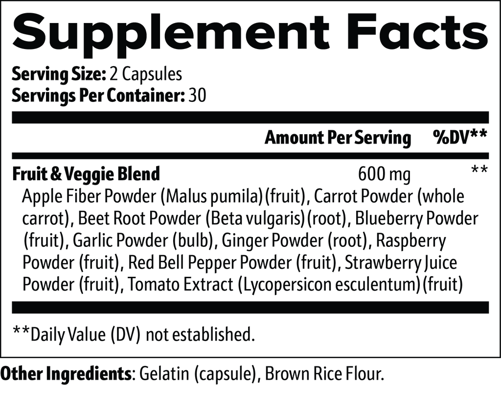 AEVQO Fruits and Veggies Blend 500 mg