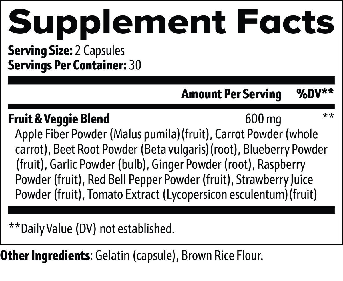 AEVQO Fruits and Veggies Blend 500 mg