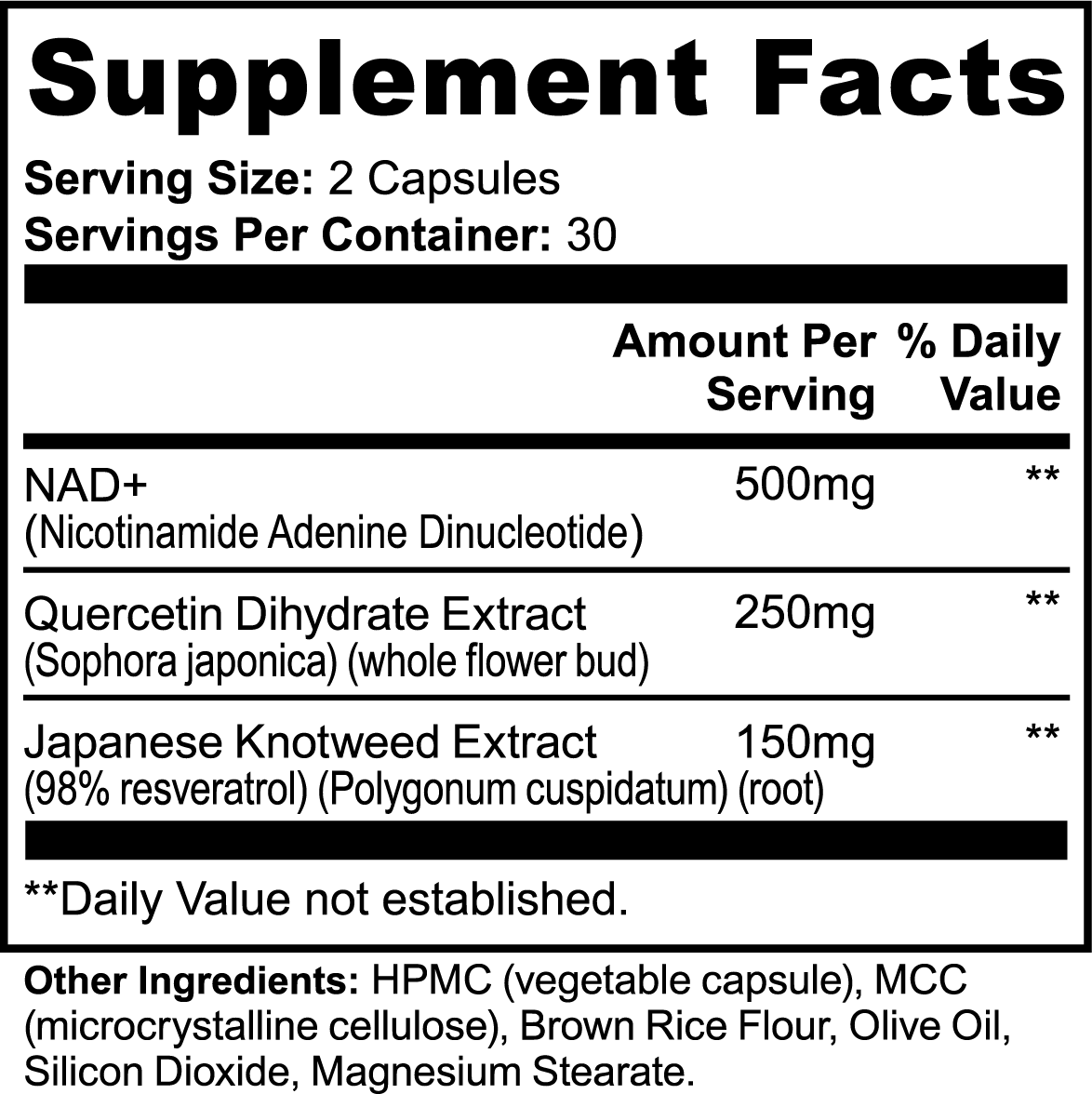AEVQO 500mg of NAD+ (Nicotinamide Adenine Dinucleotide)